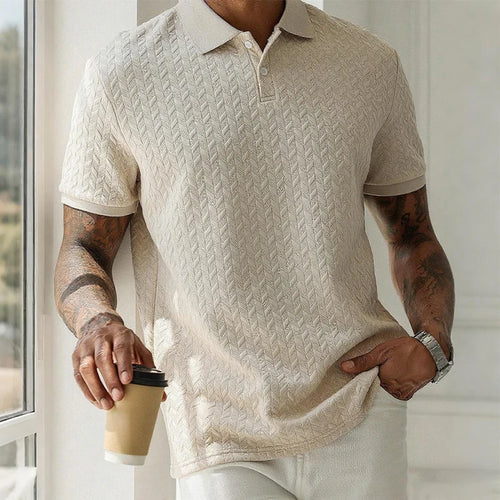 Polo Streetwear Cor Sólida Manga Curta | Respirável Brand Verão
