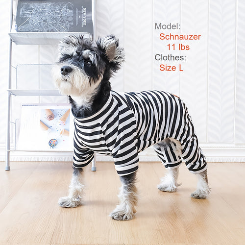 Pijama Macacão às Riscas para Cães – Confortável e Divertido para Casa