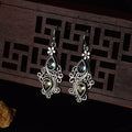 Brincos Retro em Forma de Pera com Cristal – Design Floral em Gota para Banquetes