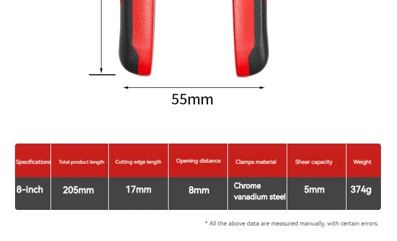 Alicate de corte de arame, alicate de corte de barra de aço, alicate para cortar arame de aço e ferro, tesoura potente, tesoura para cortar arame, la