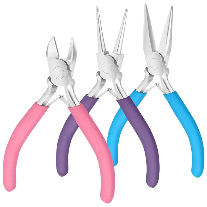 Alicate de bico profissional de 12 cm para fabrico de joias com ponta de trabalho de precisão de 2 cm em aço inoxidável