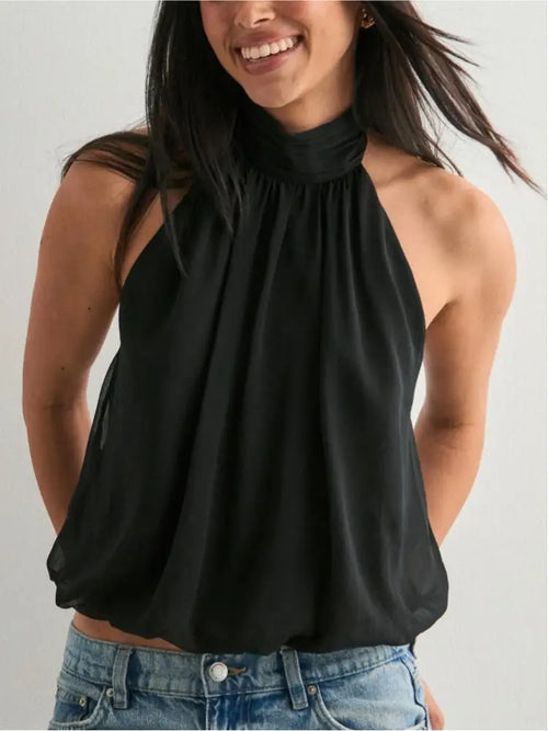Top Elegante Halter Costas Nuas | Sexy Noite Clube e Festas