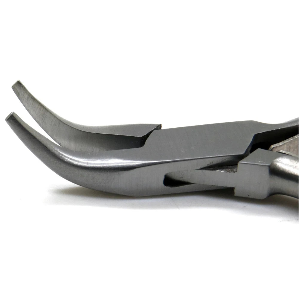Alicate de bico profissional de 12 cm para fabrico de joias com ponta de trabalho de precisão de 2 cm em aço inoxidável