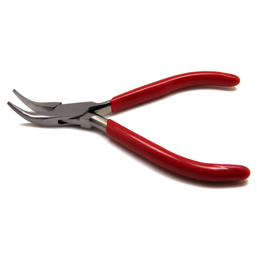 Alicate de bico profissional de 12 cm para fabrico de joias com ponta de trabalho de precisão de 2 cm em aço inoxidável