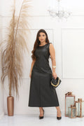 Vestido Longuete de Couro Feminino – Regata, Soltinho e Elegante