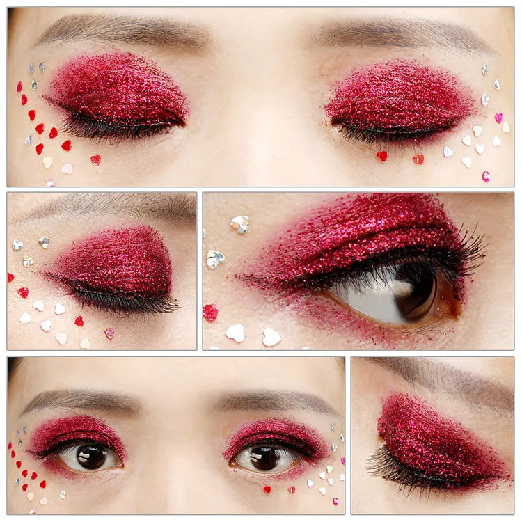 Palete 10 Sombras Branco | Alta Pigmentação Mate e Glitter À Prova de Água