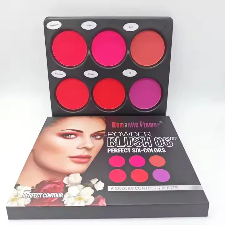 Blush Pó Mate 6 Cores | À Prova de Água Longa Duração