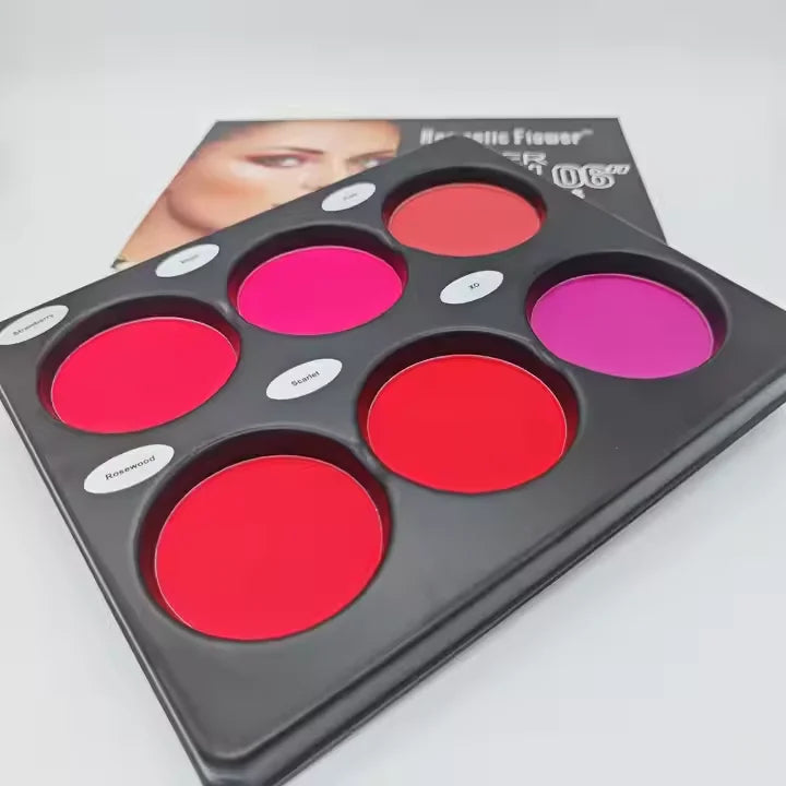 Blush Pó Mate 6 Cores | À Prova de Água Longa Duração