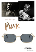 Óculos Sol Estreitos Retângulares Metal Luxo | UV400 Clássico