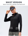Top Desportivo Manga Comprida com Fecho | Veludo Fitness Inverno
