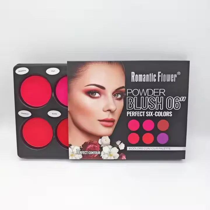 Blush Pó Mate 6 Cores | À Prova de Água Longa Duração
