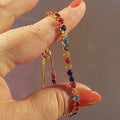 Pulseira Tênis Multicolor Ajustável | Arco-Íris Zircónia Casamento