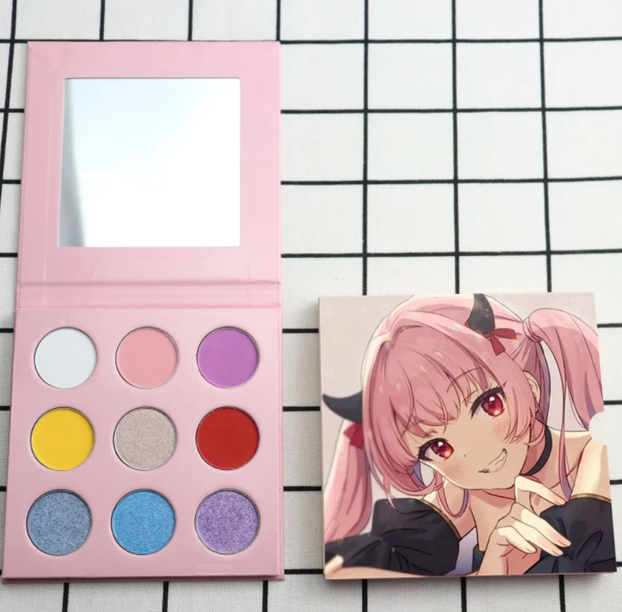 Palete Sombras Rosa 9 Cores Glitter | Alta Pigmentação Tons Escuros