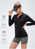 Top Desportivo Manga Comprida com Fecho | Veludo Fitness Inverno