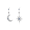 Brincos Xi Qing em Prata S925 Banhada a Ouro – Estrelas e Lua, Estilo Boémio Vintage