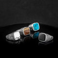 Dropshipping Vintage Luxury Crystal Larger 4colour Stone Ring Wedding Jewelry Engagement Rings For Man Women Anel Gift