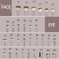 Kit Profissional 30 Pincéis Maange com Estojo | Base Sombras Blush