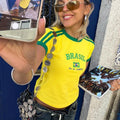 Crop Top Feminino Y2K Estilo Vintage – Estética 90s, Street Style, Manga Curta