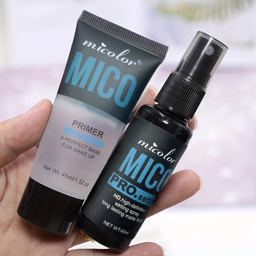 Kit Primer + Spray Fixador | Poros Invisíveis Maquilhagem Duradoura