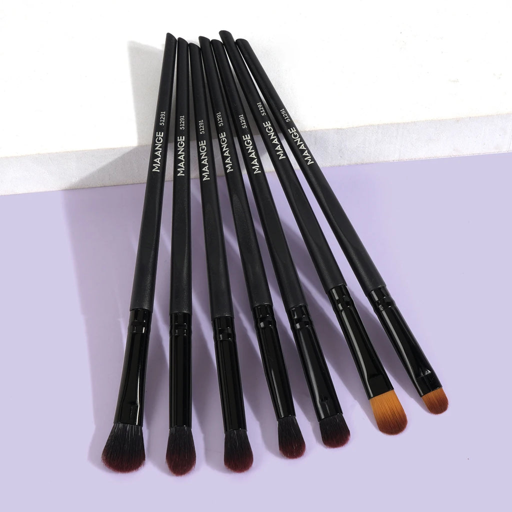 Kit 7 Pincéis para Olhos Maange | Sombras Esfumar e Lábios