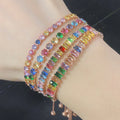 Pulseira Tênis Multicolor Ajustável | Arco-Íris Zircónia Casamento