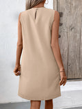 Vestido Feminino Elegante de Gola Redonda com Mangas Soltas – Moda Europeia e Americana