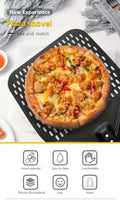 1PC Perforated Pizza Peel, 30.48 X 35.56 Cm Rectangular Pizza Transfer Peel, Professional Aluminum Turning Pizza Paddle