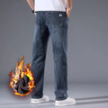 Jeans Straight Leg Retro Lavados Elásticos | Todas as Estações Versáteis