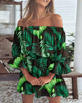 Blusa Floral Boho Ombros de Fora | Costas Nuas Holiday Verão