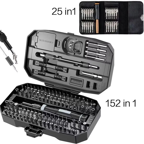 Kit de Reparação de Computadores 152/25 em 1 – Chaves Torx T5 T6 e Precisão