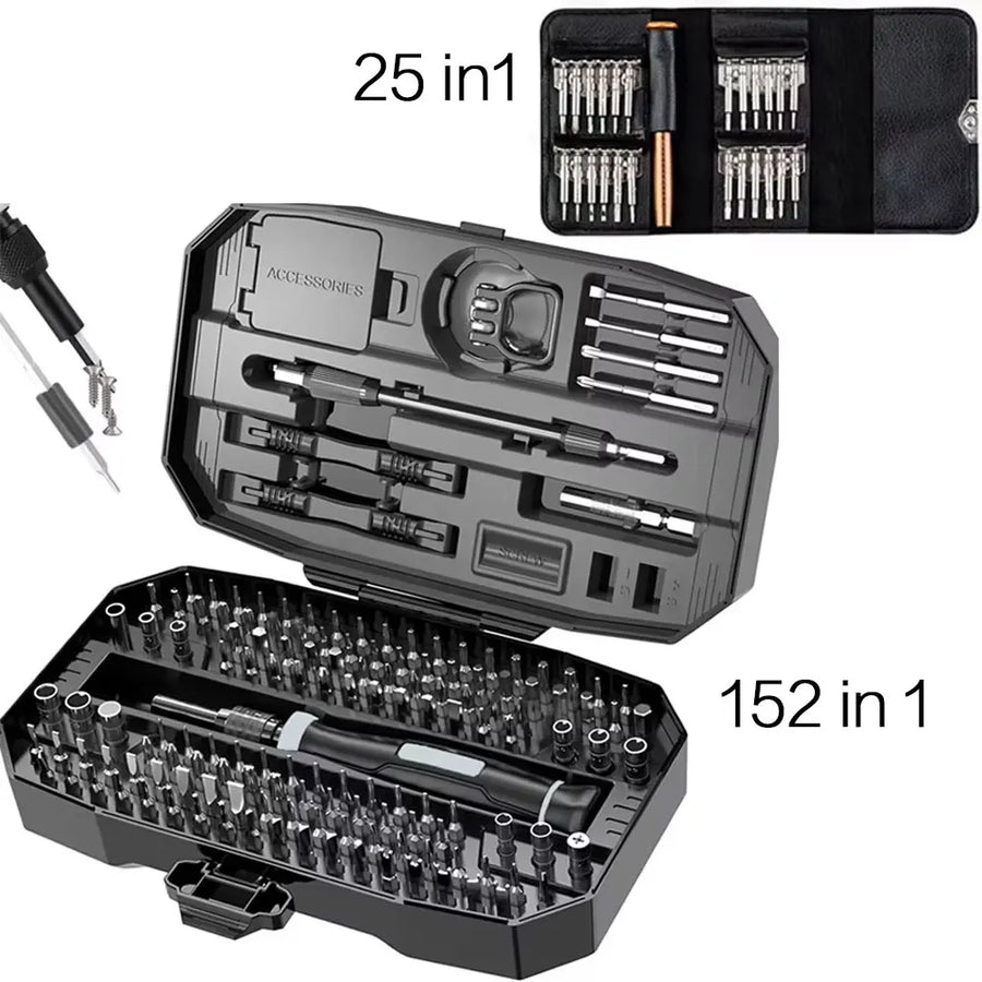 Kit de Reparação de Computadores 152/25 em 1 – Chaves Torx T5 T6 e Precisão