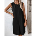 Vestido Feminino Elegante de Gola Redonda com Mangas Soltas – Moda Europeia e Americana