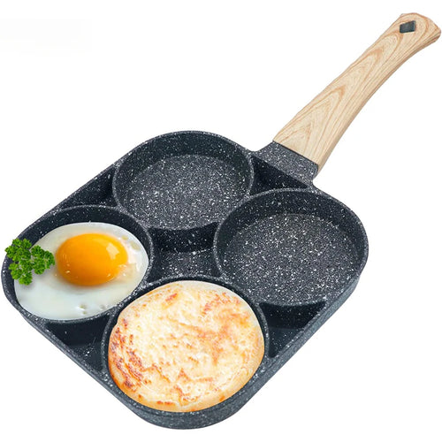 Frigideira Omelete 2/4 Furos Antiaderente | Ovos Pancake Presunto Pequeno-Almoço