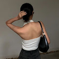 Crop Top Algodão Costas Nuas Halter | Streetwear Verão 2025