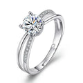 925 Sterling Silver Wedding Ring For Women Cross Zirconia Luxury Opening Ring anel de prata Valentine's Day Present S-R131