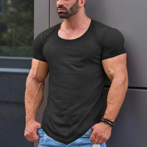 T-Shirt Slim Fit Algodão Lisa | Respirável Ginásio Bodybuilding Verão