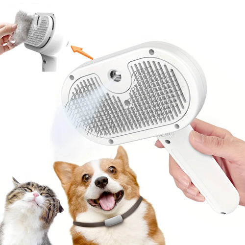 Escova a Vapor para Cães e Gatos – Remove Pelos Flutuantes e Cuida do Pelo