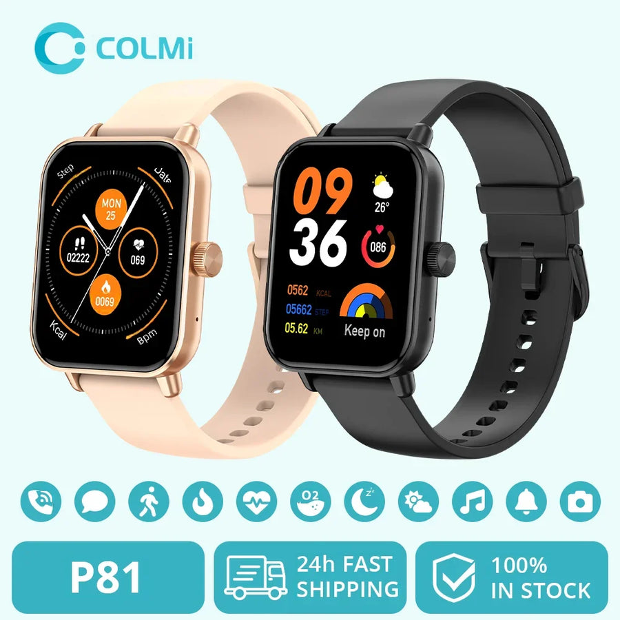 Smartwatch COLMI P81 Chamadas Voz | Ecrã 1.9'' 100 Modos Desporto 24H