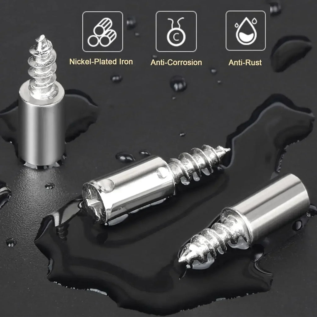 100/10 peças de suporte de prateleira com parafuso auto-atarraxante, suportes de septo para guarda-roupa, pinos de suporte de prateleira com parafuso fixo e manga antiderrapante.