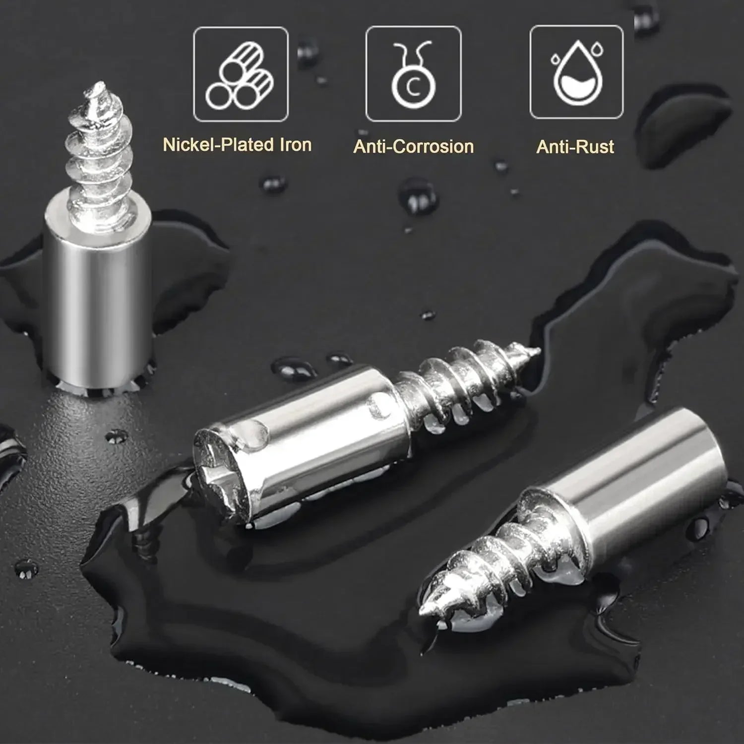 100/10 peças de suporte de prateleira com parafuso auto-atarraxante, suportes de septo para guarda-roupa, pinos de suporte de prateleira com parafuso fixo e manga antiderrapante.