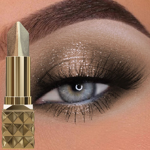 Sombra em Stick 2 Cores Shimmer Castanho | Glitter Natural Olhos