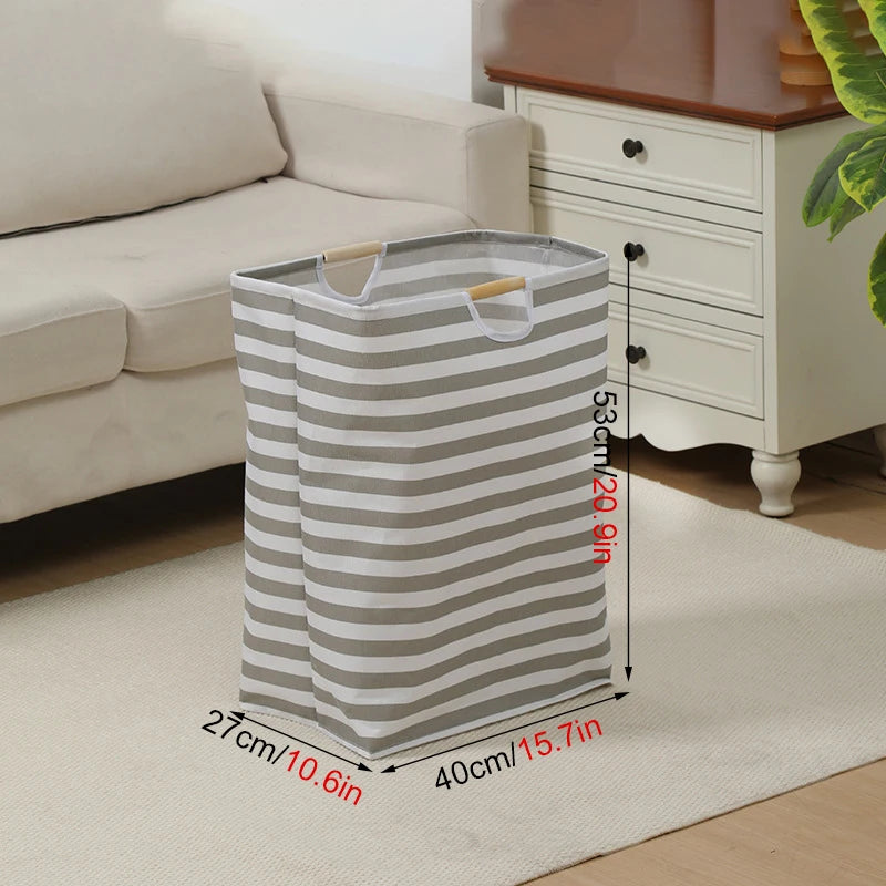 Cesto de roupa suja grande com pega, dobrável, impermeável, cesto de arrumação independente para roupa.