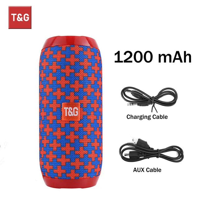 Coluna T&G TG117 Bluetooth TWS | Impermeável Estéreo FM Cartão TF