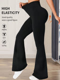 Calças Flared Cintura Alta Slim | Preto Elegante Primavera-Verão
