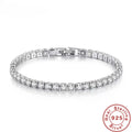 Pulseira Tênis Prata S925 com Zircónia | Noivado Casamento 4mm