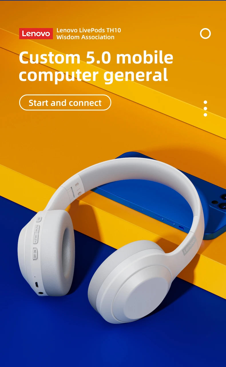 Auriculares Lenovo ThinkPlus TH10 TWS | Som HD Baixa Latência Microfone