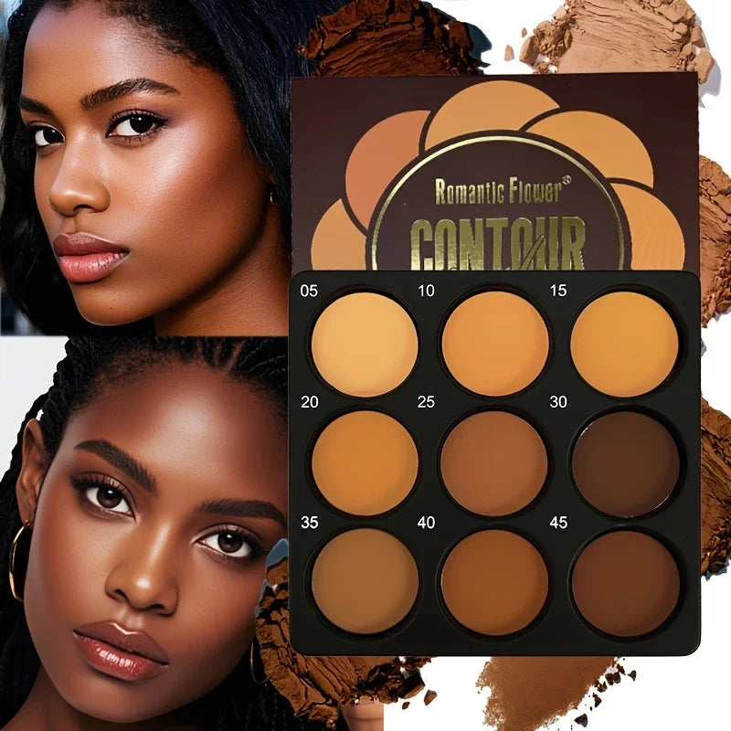 Palete Bronze 9 Cores | Contorno Corretor Fixador Sombra de Nariz