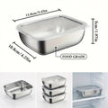 5PCS Stainless Steel Food Storage Containers Stackable Meal Prep Lunch Boxes for Kitchen Fridge Travel Kitchen Storage Solution