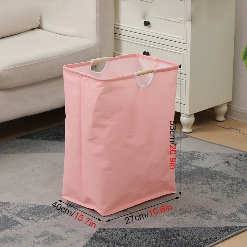 Cesto de roupa suja grande com pega, dobrável, impermeável, cesto de arrumação independente para roupa.