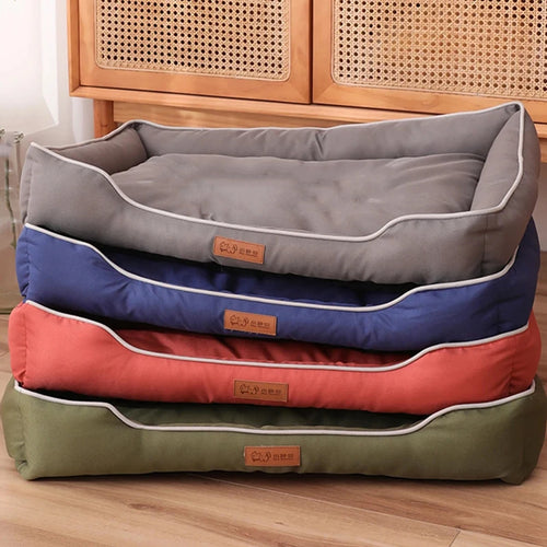 Cama Quadrada para Cães e Gatos – Todas as Estações, Resistente a Mordidas e Impermeável